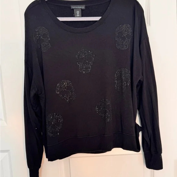 Cynthia Rowley Black Skull Embellished Sweater - Picture 2 of 5